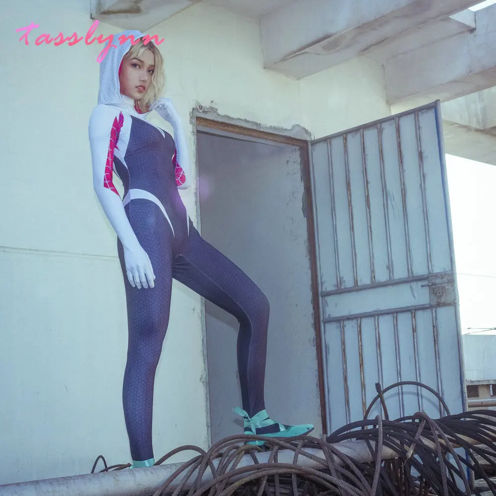 Anime Cosplay Gwenom Costume Sexy Gwen Stacy Cosplay Halloween Costumes for Women Superhero Spider Girls Tights Suit