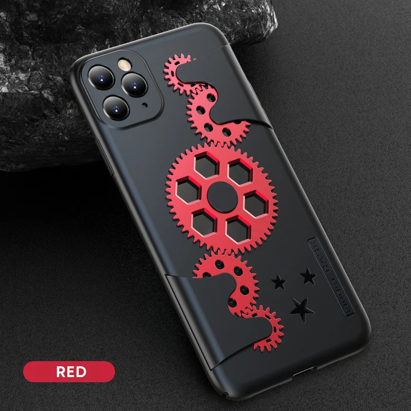 Creativity Mechanic gear rotation Decompression Phone Case For iPhone 11 Pro Max XR XS X 7 8 Plus SE 2 2020 luxury Hard PC Cover |