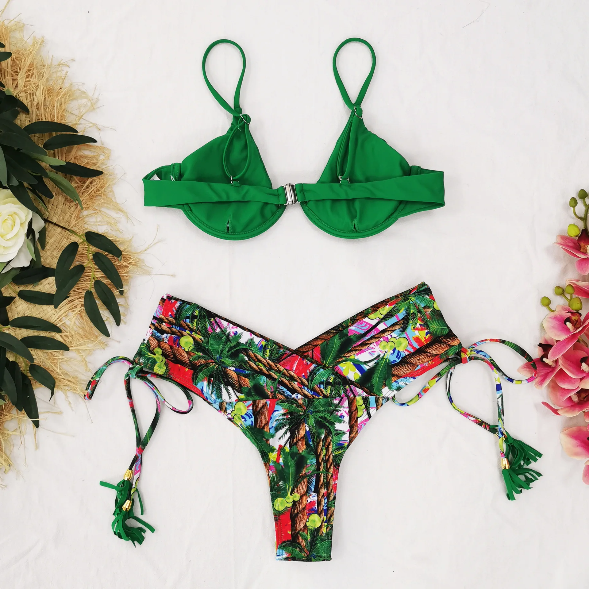 

Sexy Brazilian Bikini with Lace-back Bikini for Female in 2021 New Style Curvaceous