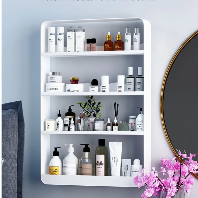 

Super Large Capacity light luxury punch-free toilet storage rack strong load-bearing wall hanging multi-layer cosmetics washing