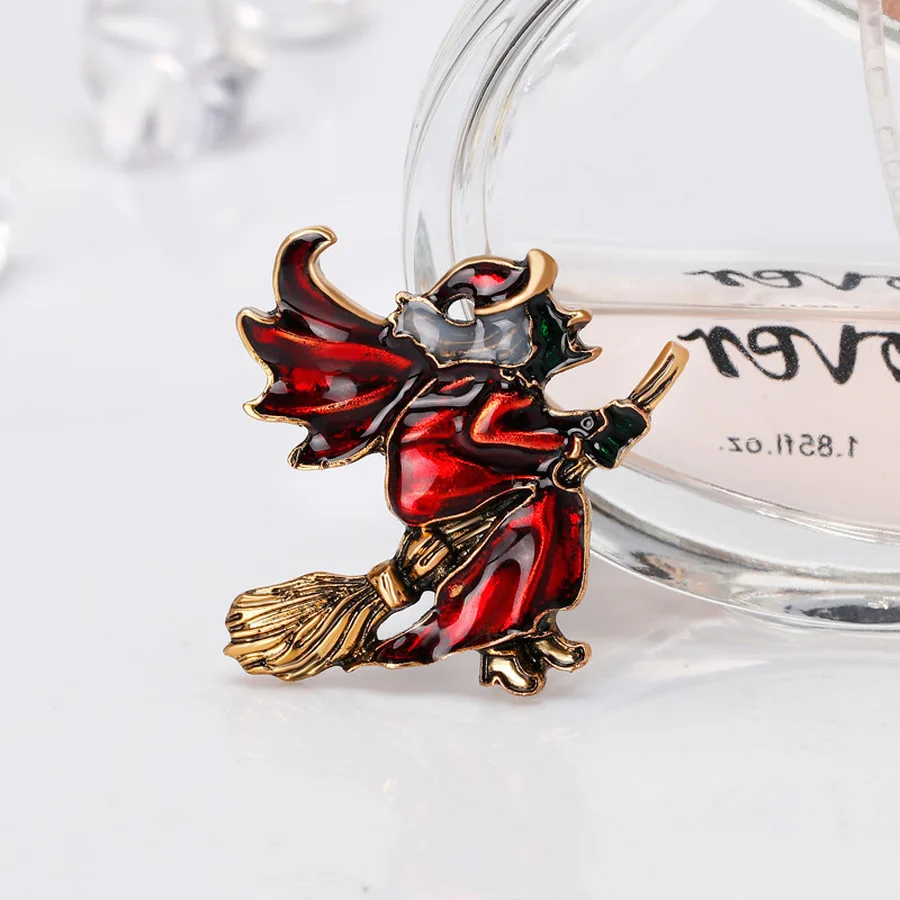 Женская брошь в форме летящей швабры булавка ведьмы Ювелирное Украшение