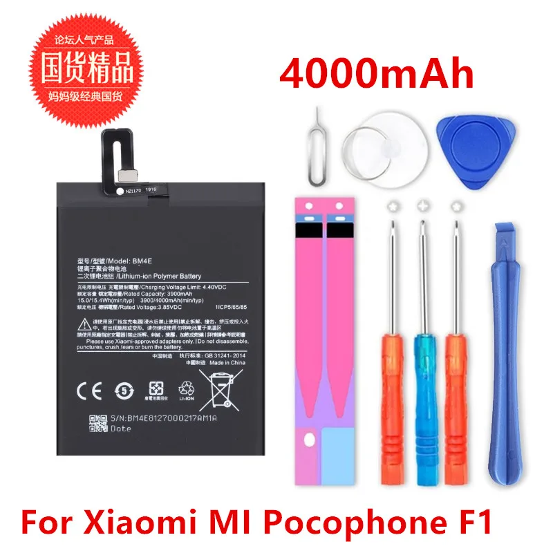 

chensuper Battery BM4E For Xiaomi MI Pocophone F1 battery Authentic Batteries + Tools