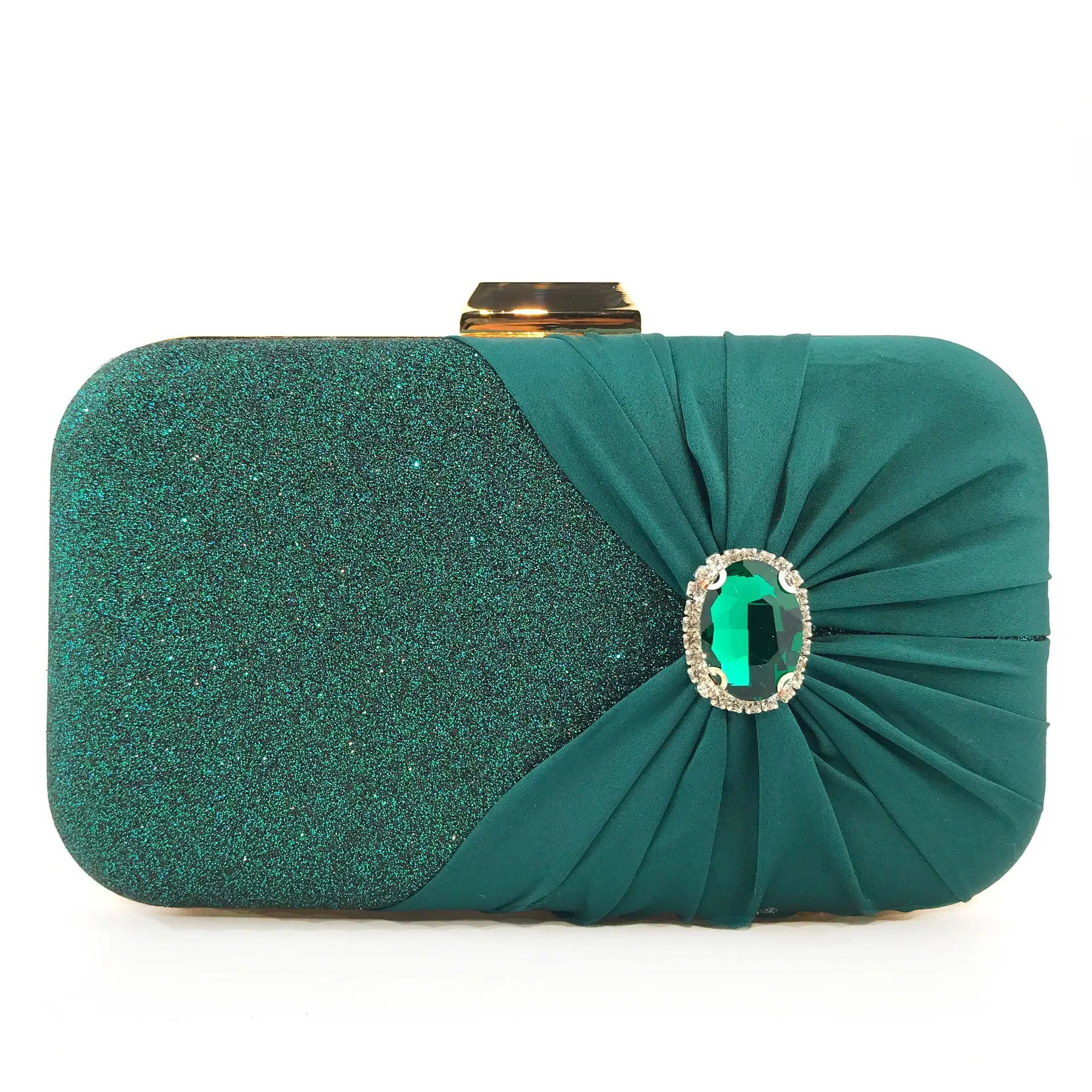 

Women Golden Shiny Glitter Box Flaps Clutch Evening Bag Bridal Diamond Shoulder Wedding Crystal Purse Party Cocktail Totes