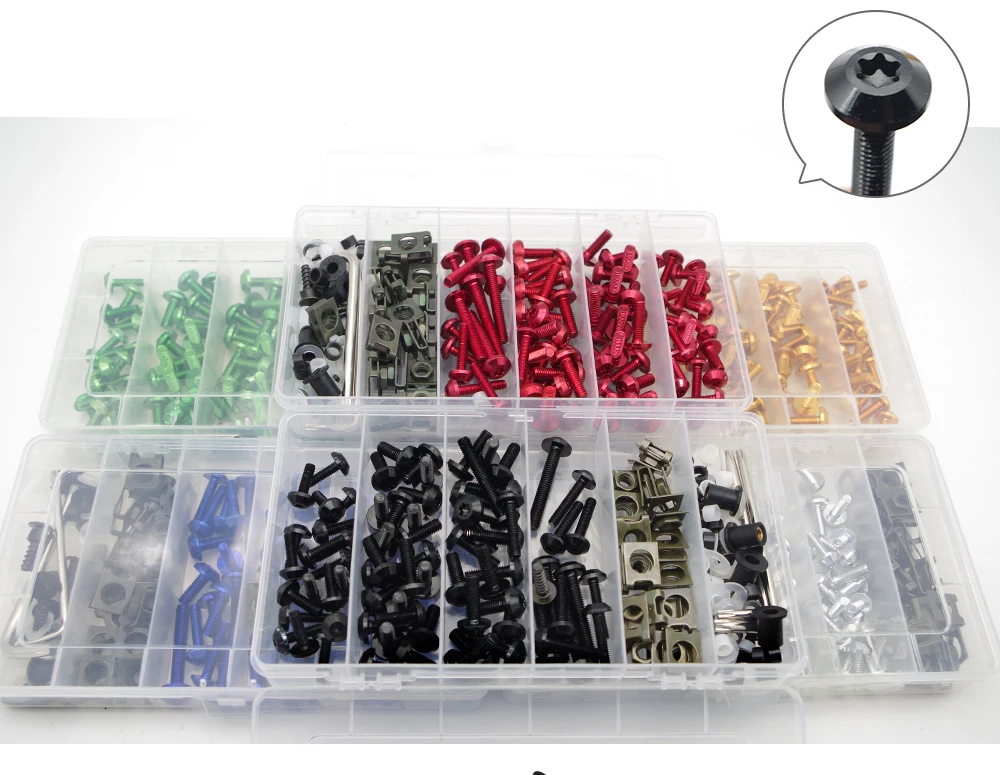 Мотоцикл обтекатель болты коробка набор крепежных зажимов винтовые гайки для