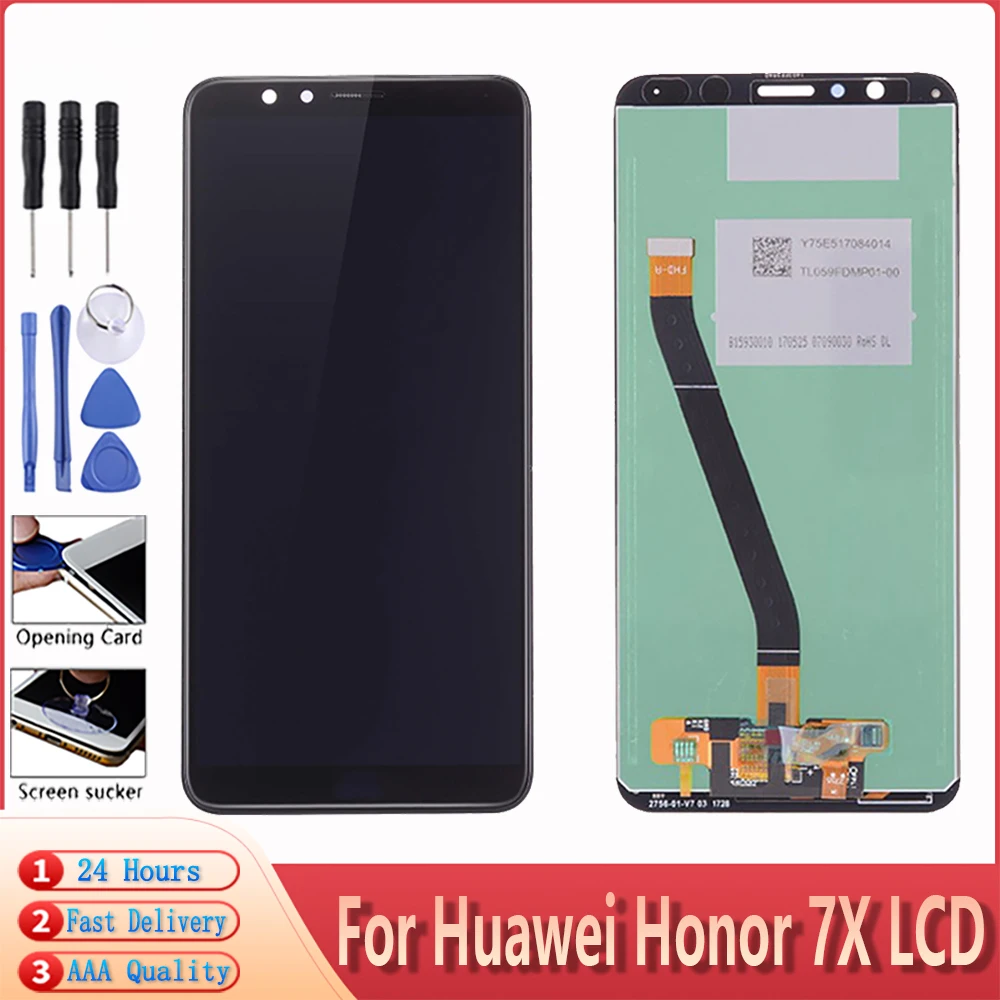ЖК экран 5 93 дюйма для Huawei Honor 7X сменный сенсорный с дигитайзером в сборе рамкой BND