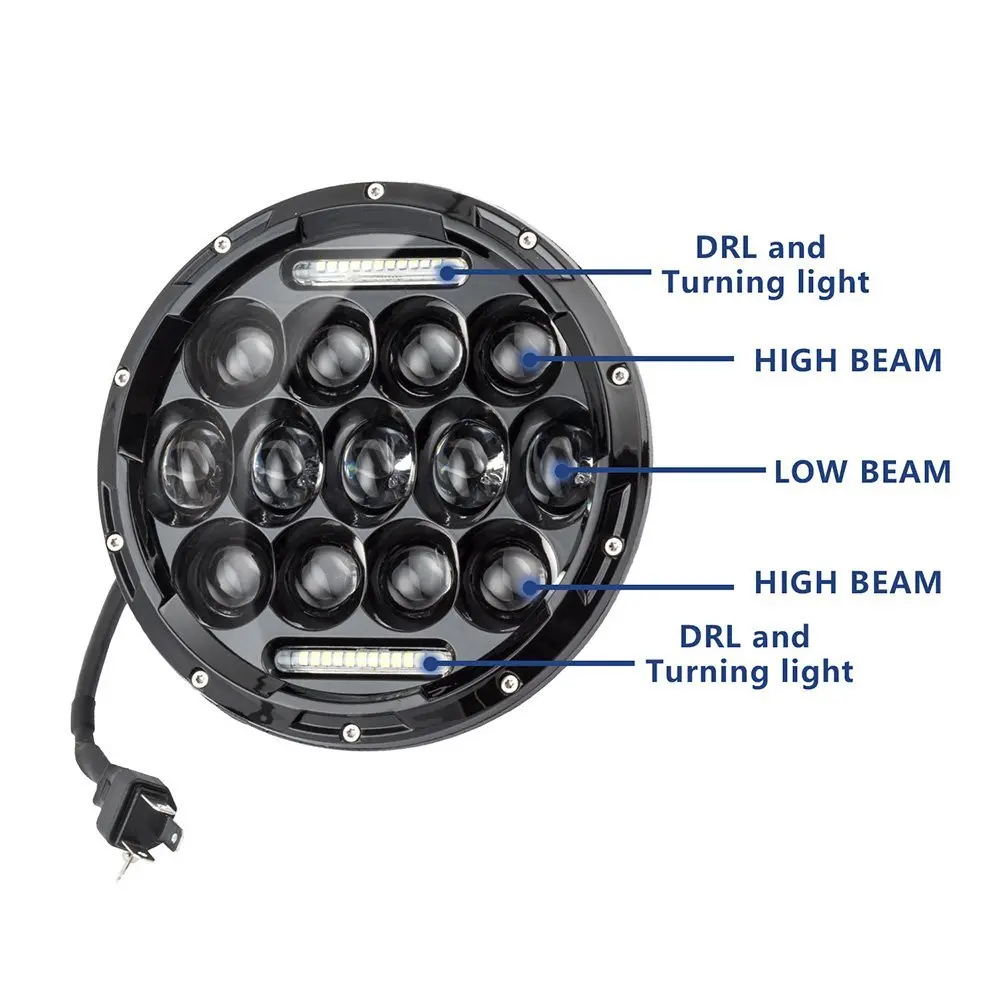 7 &quotкруглый светодиодный Белый DRL/янтарный сигнал поворота для Hummer H1 проектор DRL