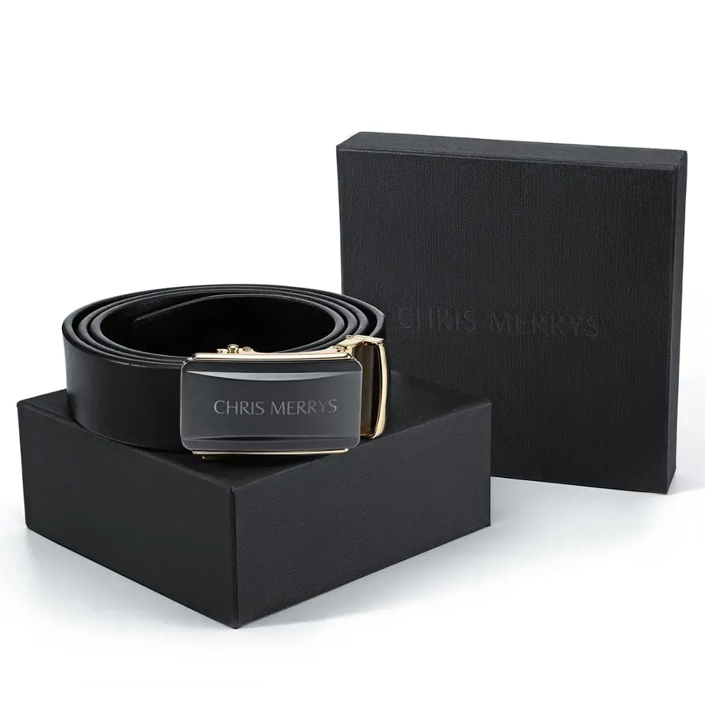 

CHRIS MERRYS Men high quality genuine leather belt luxury designer belts men cowskin fashion Strap male Jeans for man cowboy