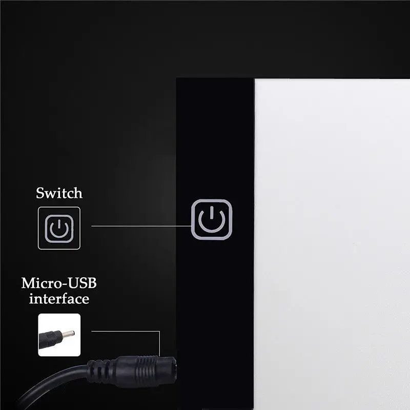 

A4 USB LED Art Stencil Board Light Tracing Drawing Copy Pad Table Box FOU99