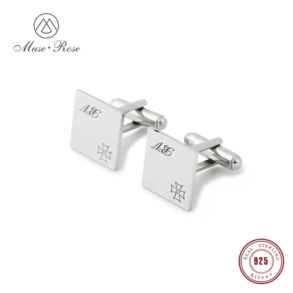 Муза роза DIY классические мужские ювелирные изделия Запонки на заказ с надписью и