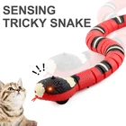 Умная Змея с датчиком, детские игрушки, электрические интерактивные игрушки для кошек, USB аккумуляторные аксессуары, змея, забавная игрушка-хитрый змея