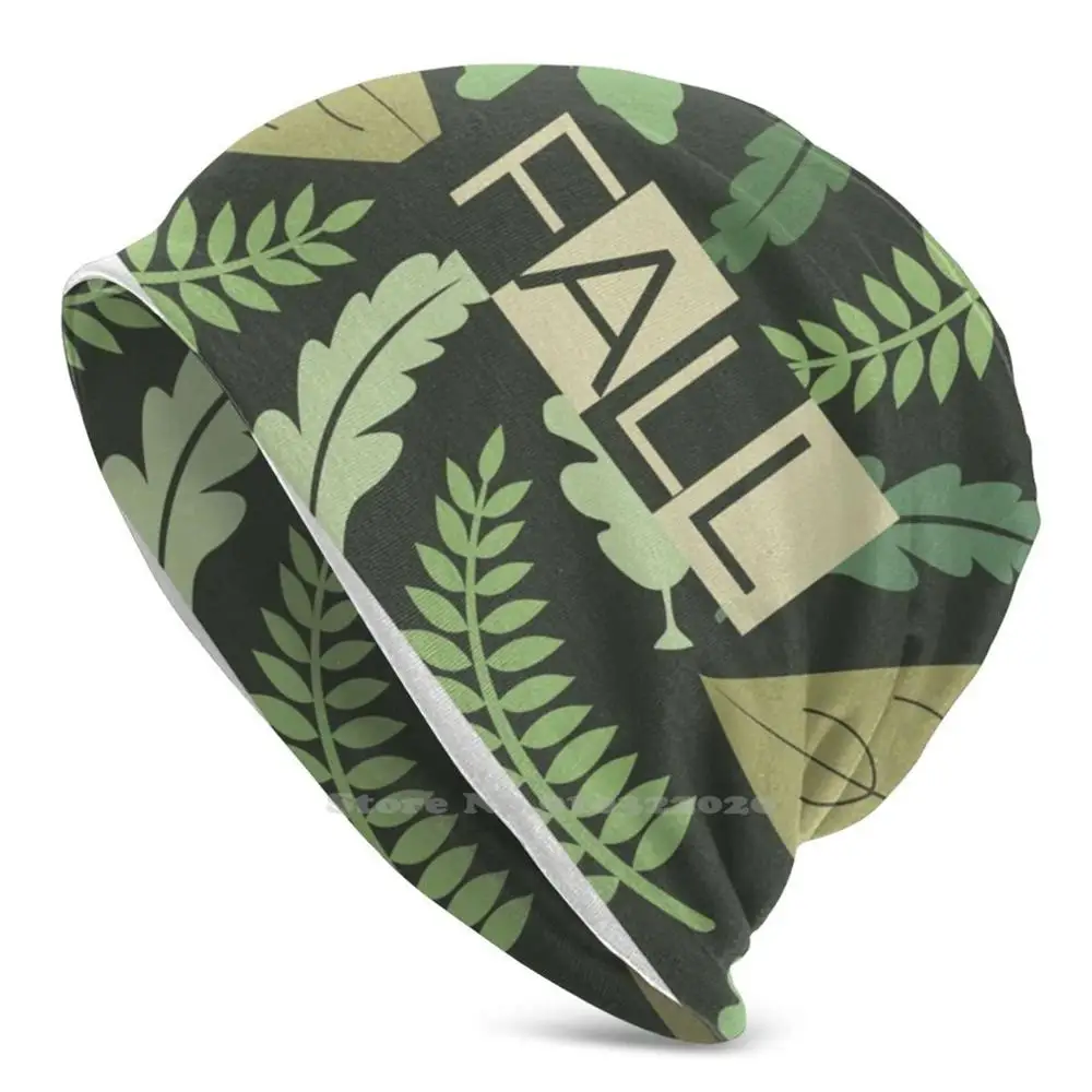 Осенние листья вязаная шапка теплая шапка-бини уличные шапки осенние осень кань