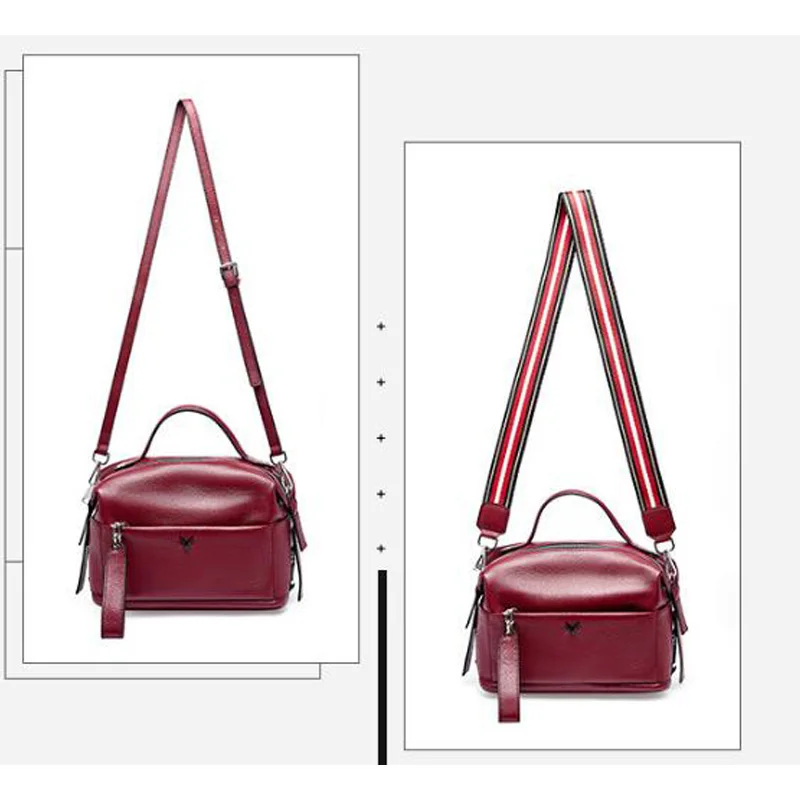 Женская сумка-Бостон с двумя ремешками из 100% натуральной кожи | Багаж и сумки