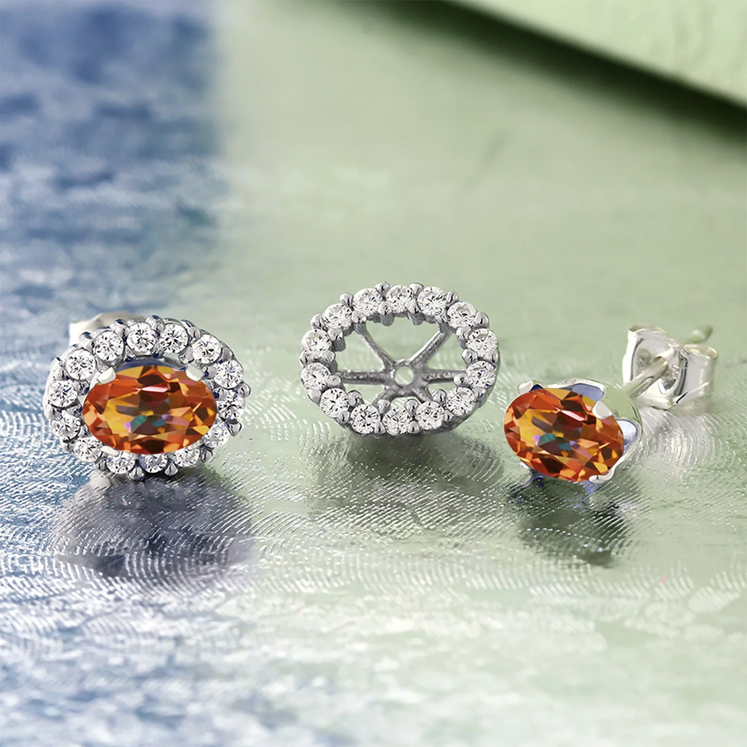 1 46 Ct овальные серьги гвоздики с мистическим топазом из стерлингового серебра 925