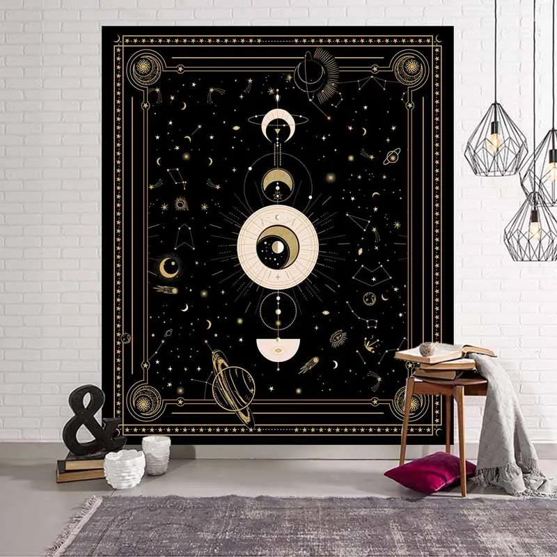 

Divination Astrology Constellation Tapestry Wall Hanging Black Witchcraft Supplies Room Decor Aesthetic Celestial Wall Tapestry