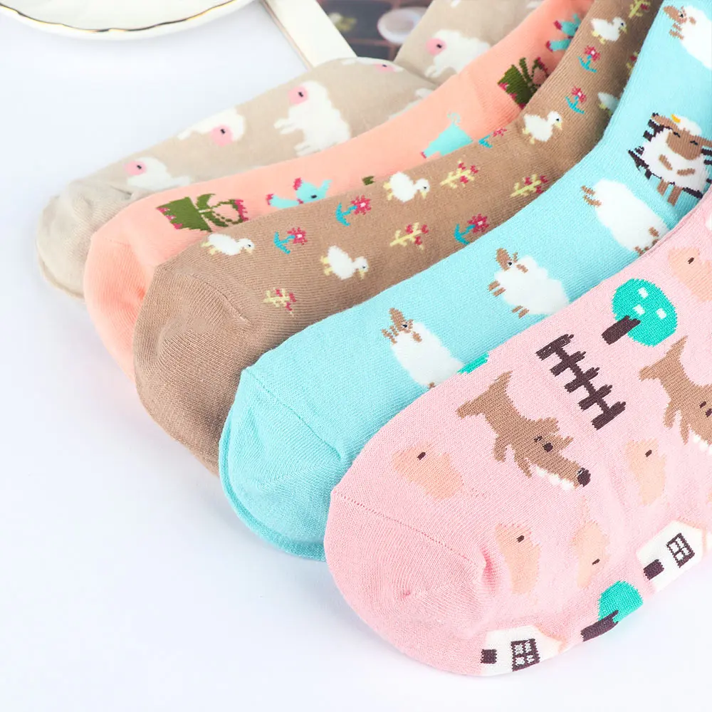 HEALMEYOU/1 пара милые шикарные женские Носки с рисунком овечки петуха собаки утки