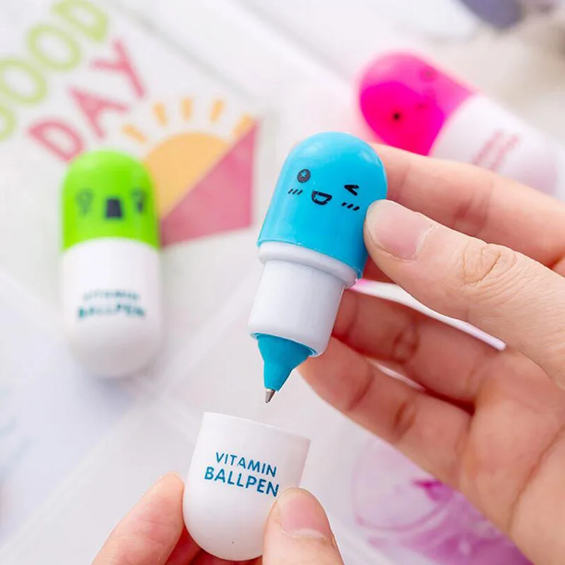 1 шт. Kawaii таблетки Форма гелевая ручка черные голубые чернила школьные
