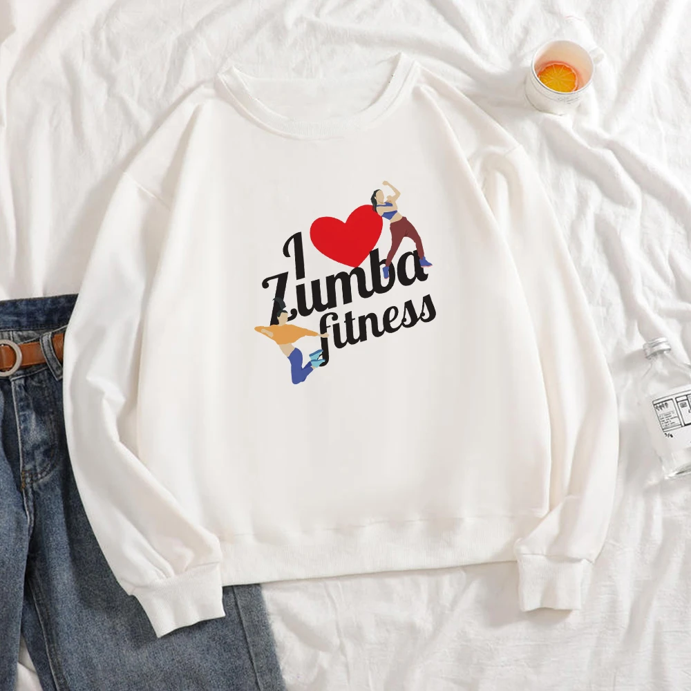 

I Love Zumba Fitness Women Hoodies Healthy Lifestyle Dance Sweatshirt Loose Cozy Breathable Clothing Spring American Apparel