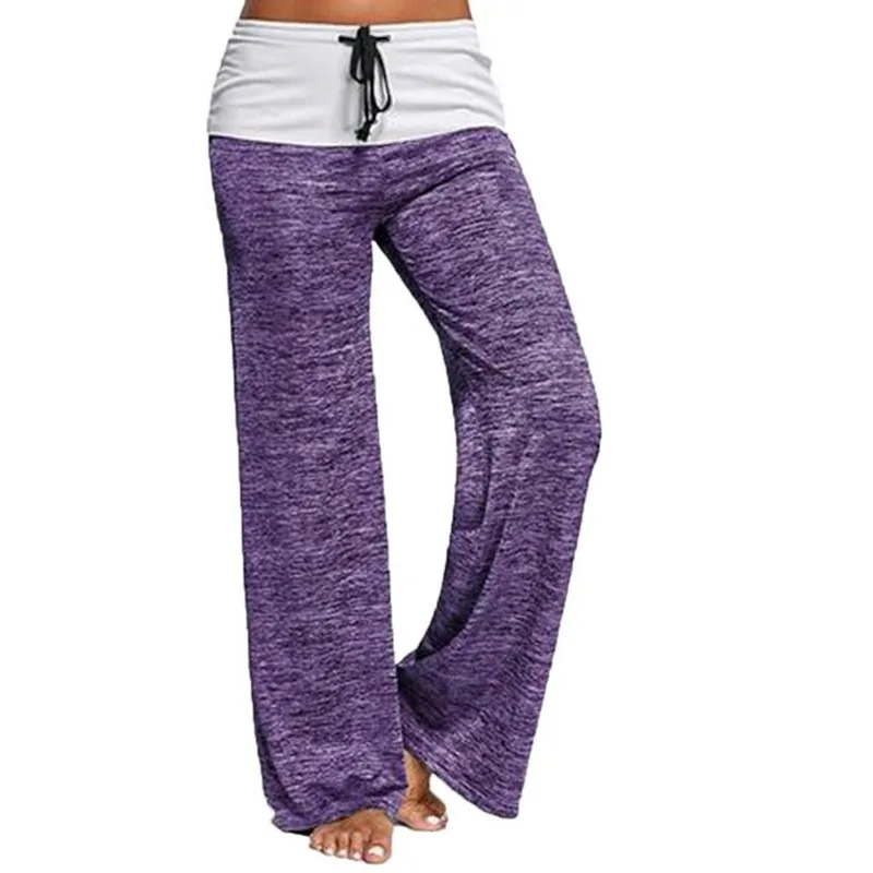 

Women Pants Casual New Fashion Solid color Comfortable Wide Leg Drawstring Pants Women Trousers Loose Home Clothes#Y5