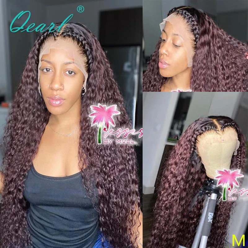 

Ombre Human Hair Lace Front Wig 13x4/13x6 Kinky Curly Wigs for Women Preplucked with Baby Hairs Frontal Wig Remy Hair 180% Qearl