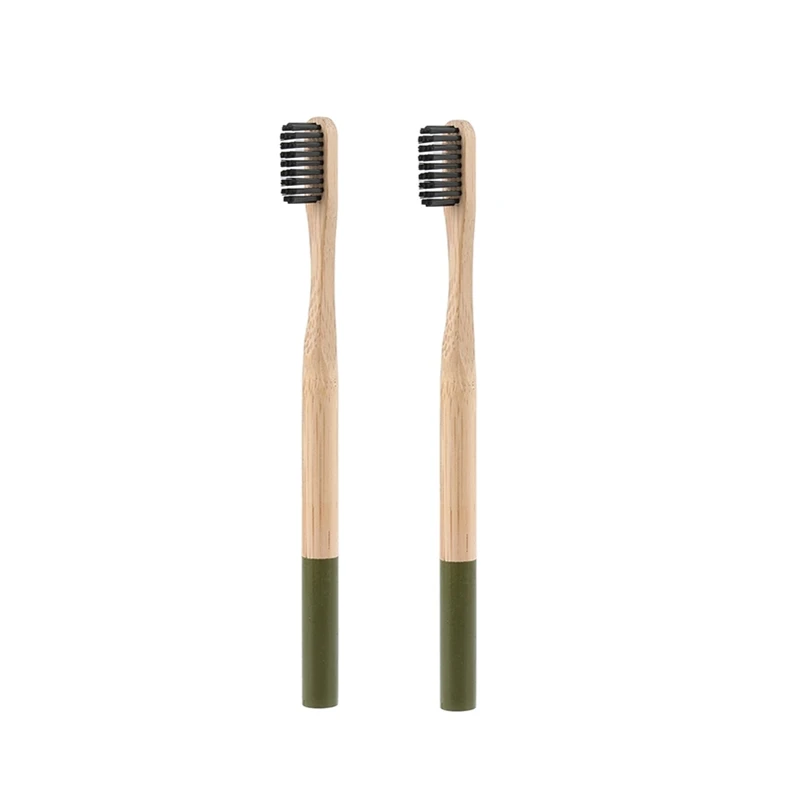 2pcs Dark Green 4/Redmi 2/1 шт. природный уголь бамбука Зубная щётка с зубные щетки с мягкой щетиной для жениха eco-friendly взрослых Зубная щётка для отбеливания зубов, зубные щетки - Цвет: 2pcs Dark Green