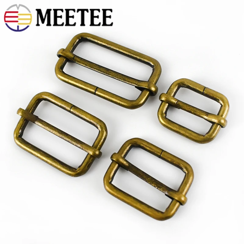 Meetee 5 шт. латунные ползунки тройные планки пряжка для ремня ID20/25/32/38 мм BF208 сумка