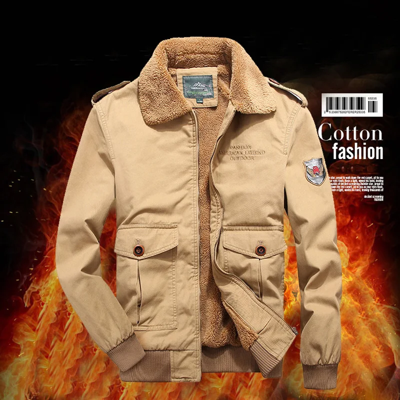 

Autumn Winter Velvet Jacket Men Casual Cotton Bomber Jacket Jaqueta Masculina M-4XL Windproof Wool Liner Coat Men Outerwear