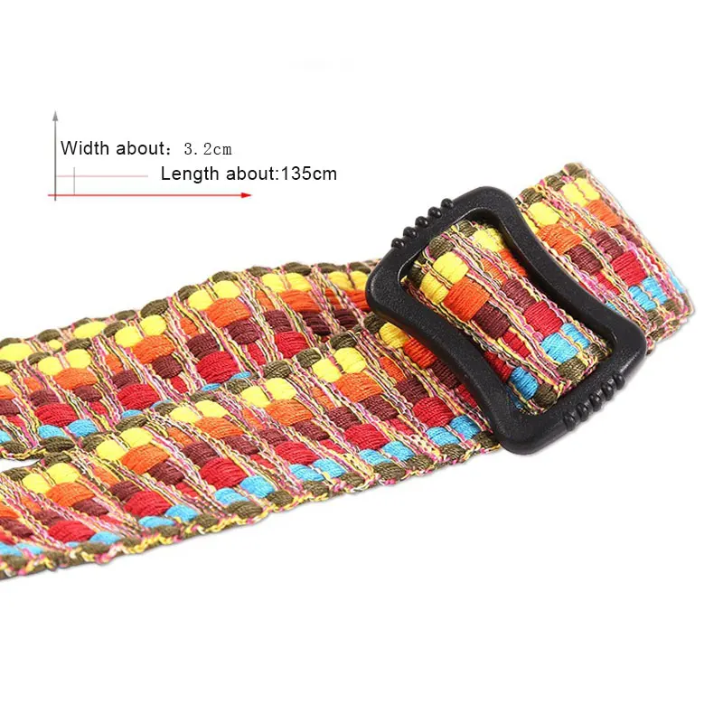 

Wholesale 136cm Guitar Strap Multi-Color Vintage Woven Strap with Adjsutable Buckle For Bass Electric & Acoustic Guitars ED889