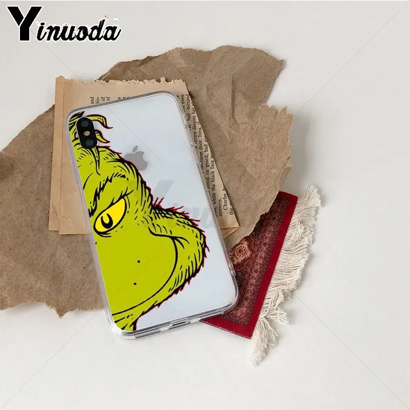 Новое поступление прозрачный чехол для мобильного телефона Grinch IPhone Xr XsMax 8 7 6 6S Plus