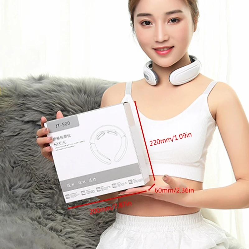 

Q1QD Cervical Massage Instrument Intelligent Heating Pulse Neck Massager Voice Prompts Neck Massage Tool for Office Home Car