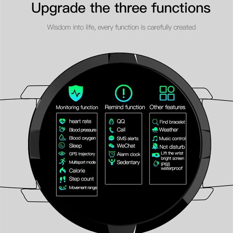 

F13 Full Screen Touch Men Steel Smart Watch Sports Heart Rate Pedometer Fitness Tracker Waterproof IP68