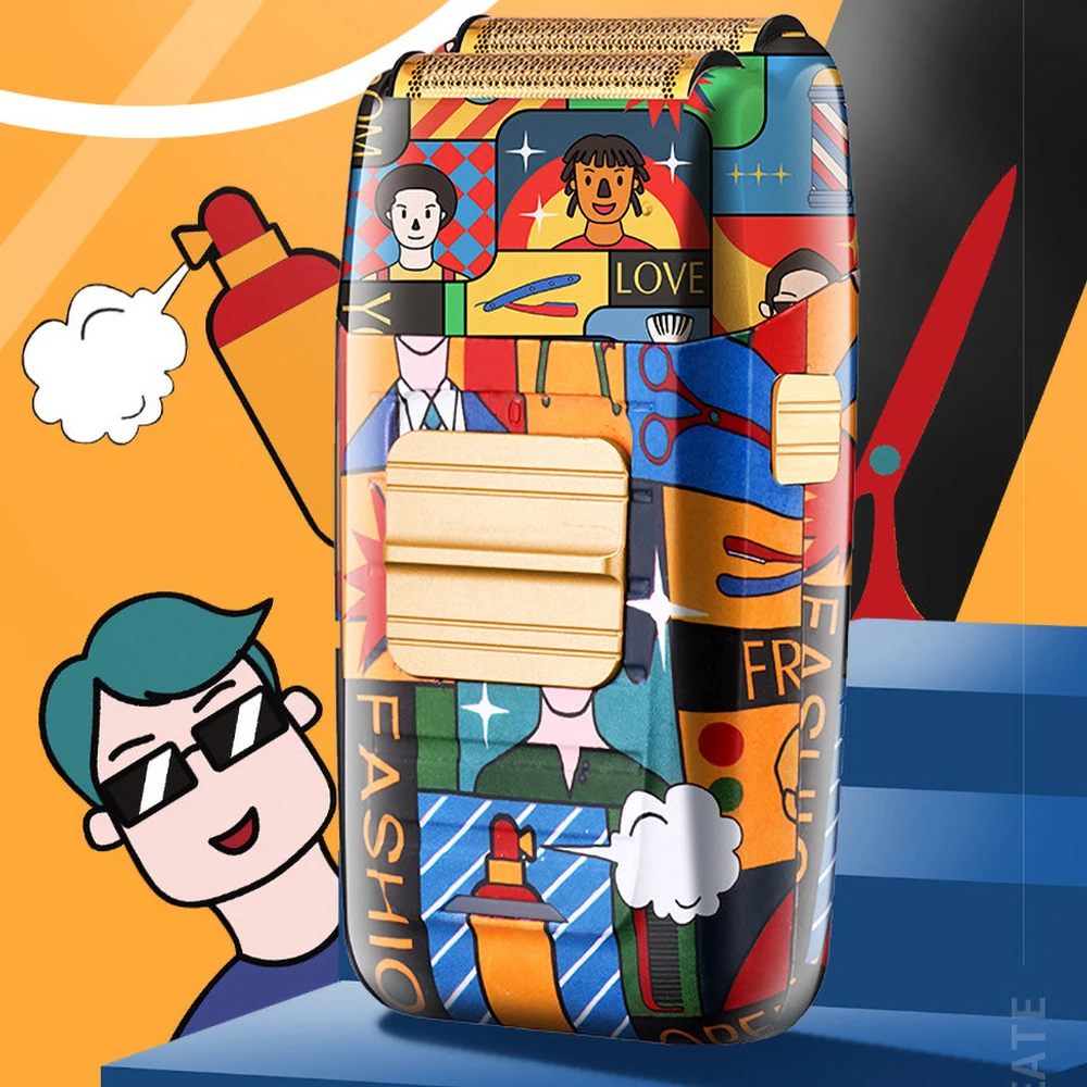 Электробритва Kemei для мужчин Машинка бритья головы лысая с функцией граффити