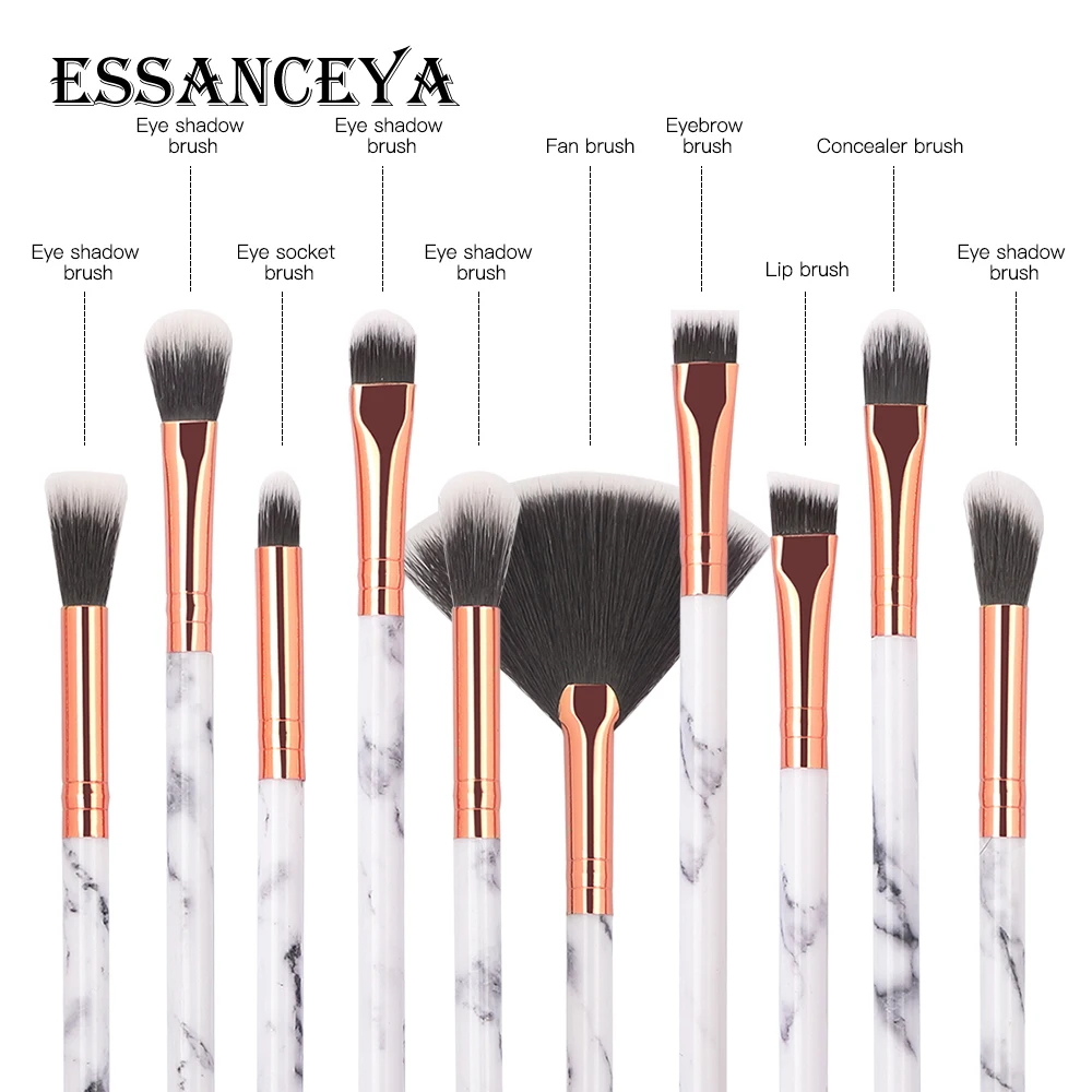 ESSANCEYA, 5/10 шт., набор кистей для макияжа с мраморной ручкой, тени для век, кисти для макияжа глаз, косметические Косметические Инструменты, набор кистей для макияжа