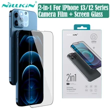 For iPhone 13 12 / Pro / Max Tempered Glass Nillkin 2-in-1 Camera And Screen Protector Full Coverage Glass For iPhone13 12 Mini