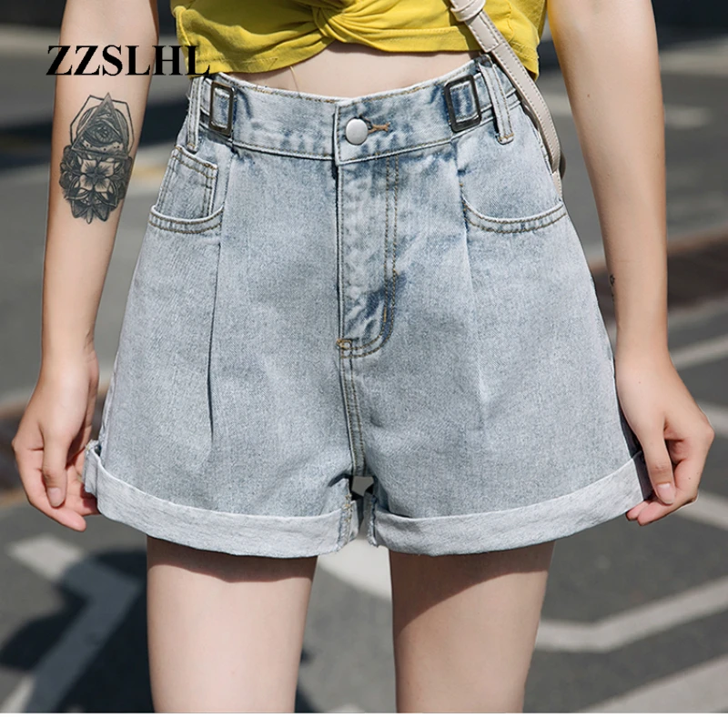 

Purple Denim Short Jeans Feminino High Waist Pant Jean Women Wide Leg Summer Korean 2020 Vintage Jeans Mom Plus Size Casual