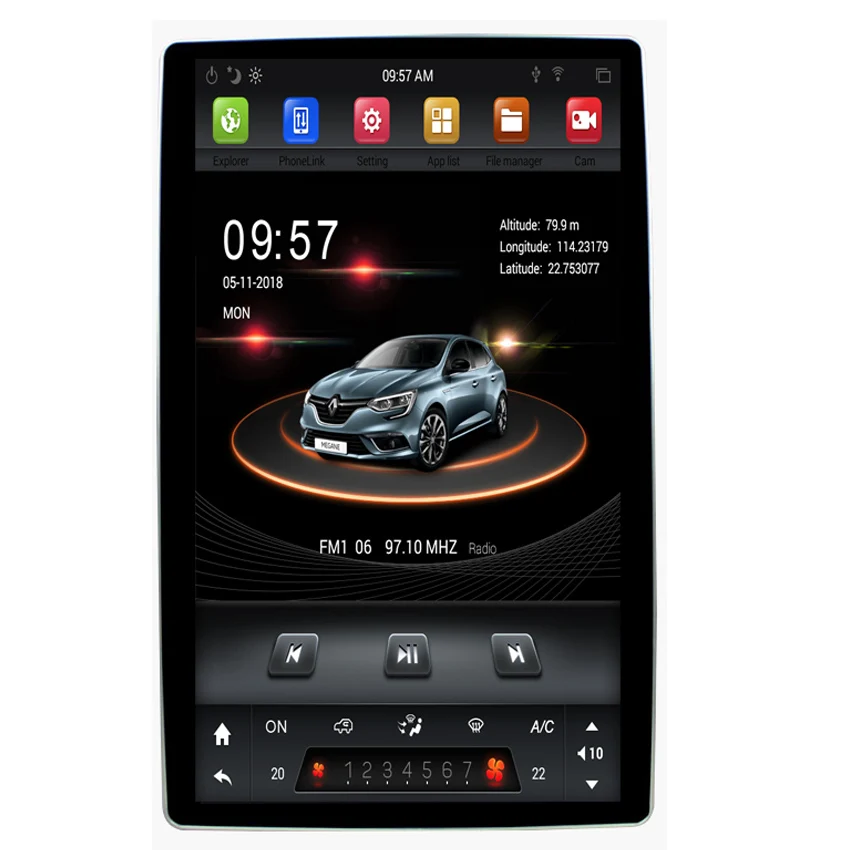 Универсальный автомобильный DVD плеер KANOR экран 12 8 дюйма IPS Android 9 0 PX6