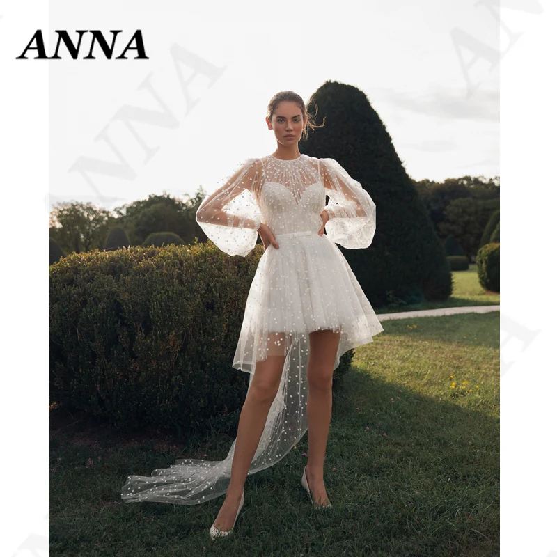 

Anna Beauty Wedding Dress 2021 Luxury Short Sweetheart Beach Party Bridal Gown Sexy Pattern Vestido De Noiva Civil Women Skirt