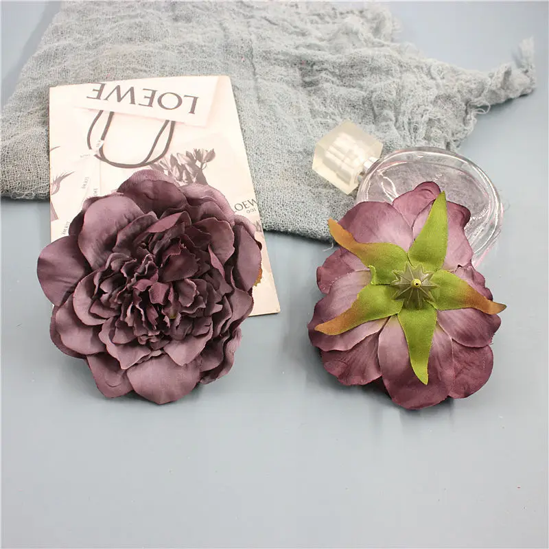 10pcs 10cm Silk Flowers For Home Decoration Large Peony Artificial Flower Head Wedding Diy Crafting Wall Backdrop | Дом и сад