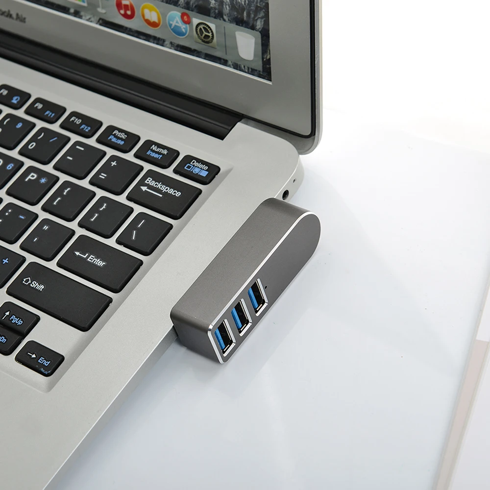 Высокоскоростной мини концентратор из алюминиевого сплава с 3 портами USB 0