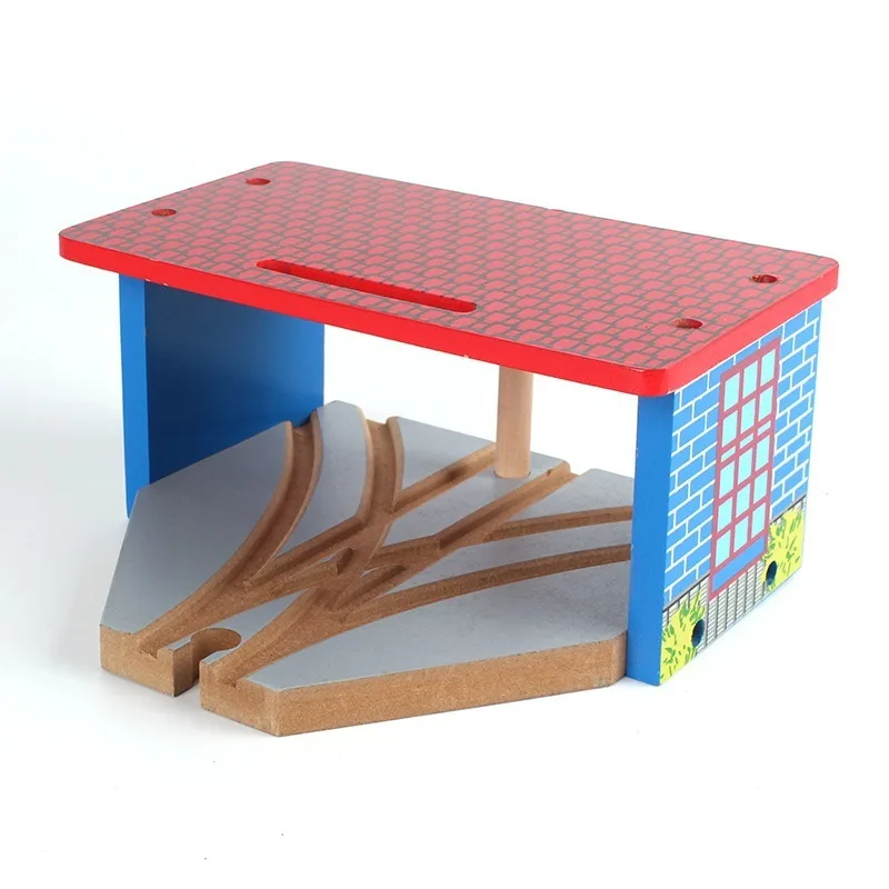 Деревянный поезд части дорожек совместимы трек сцена детские игрушки подарки