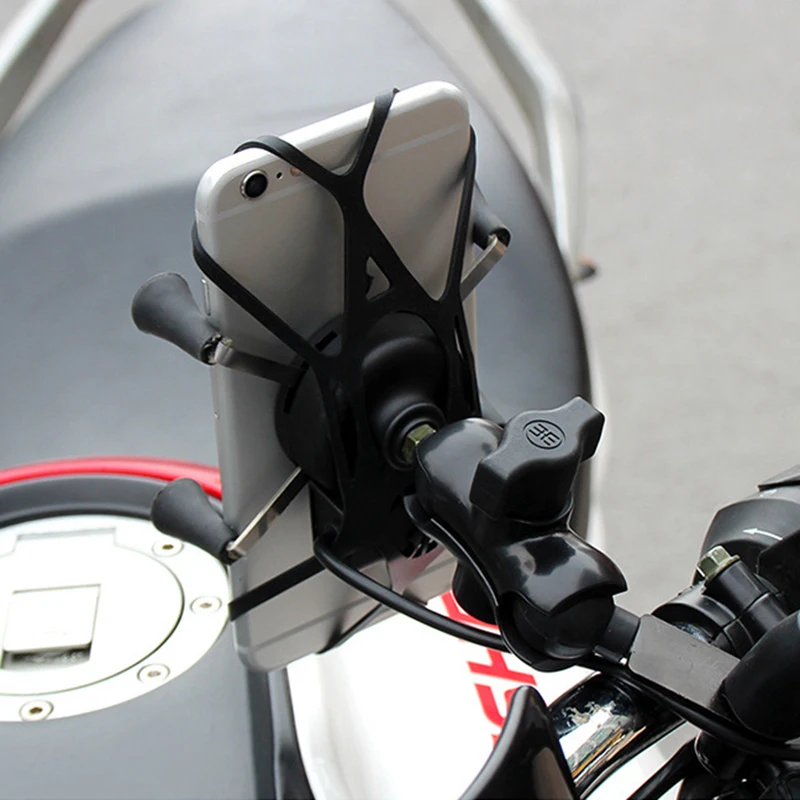 

Universal 360 Degree Adjustable Cell Phone Holder Motorcycle Bike Bicycle Mirror Usb Charging Bracket Bicycle Moto Handle Grip