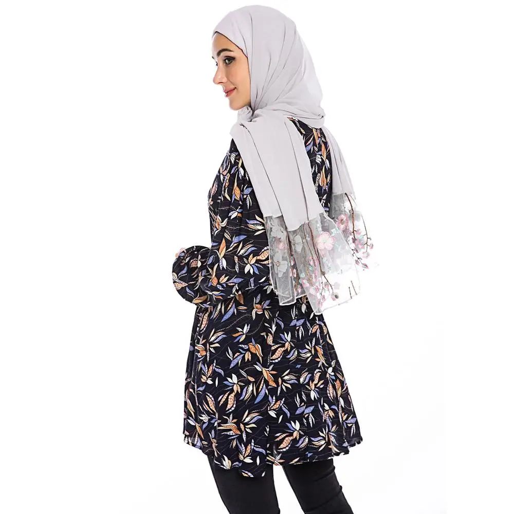 Ropa Arabe Mujer одежда в турецком стиле тонкие повседневные женские топы Tunique Femme Musulmane