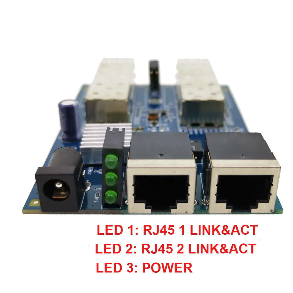 Ethernet коммутатор 2SFP + 2 * Gigabit RJ45 волоконно оптический медиа конвертер один режим UTP