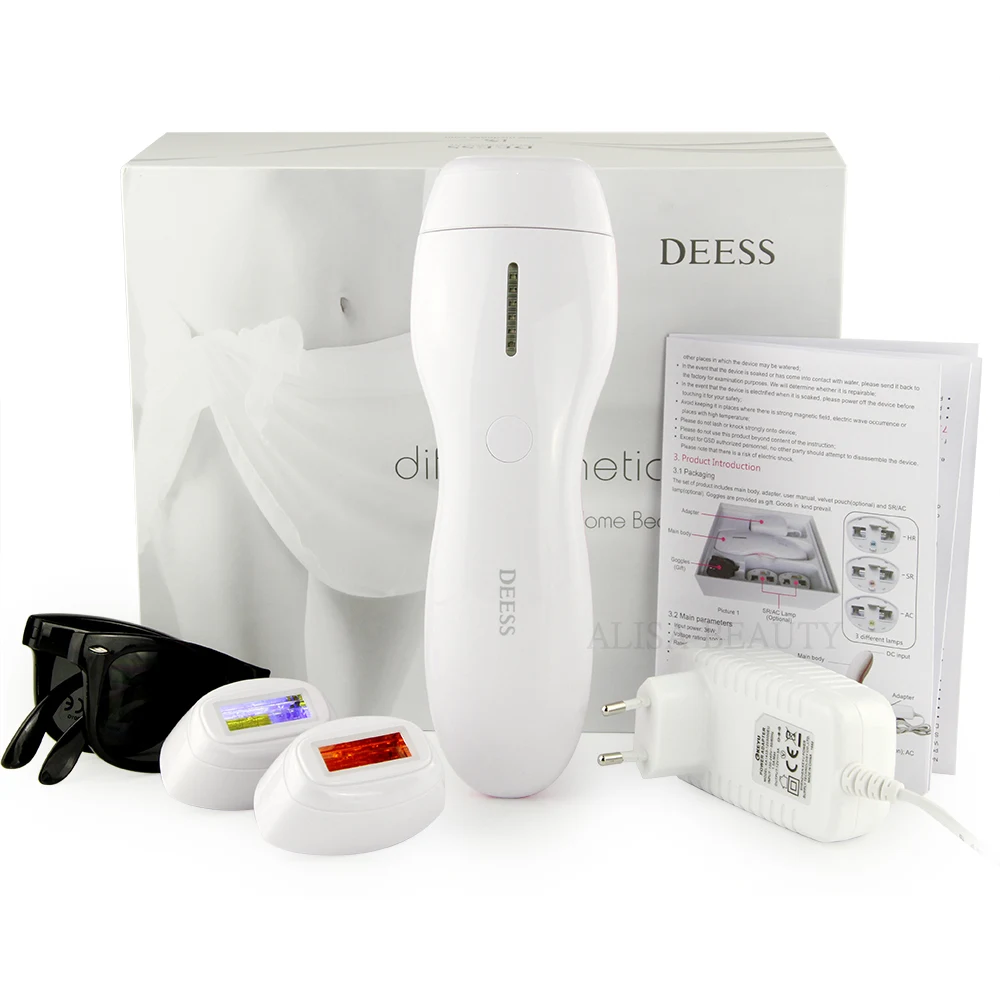 

DEESS 3 IN 1 Armpit Hair Bikini Laser Hair Removal Device Permanent Hair Removal System 350000 Pulse Laser Epilator 110-240V