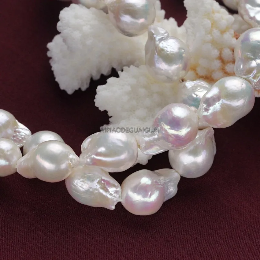 

APDGG Genuine Natural 12-14*18-22mm AAA white cultured drop baroque edison pearl strands loose beads women lady jewelry DIY