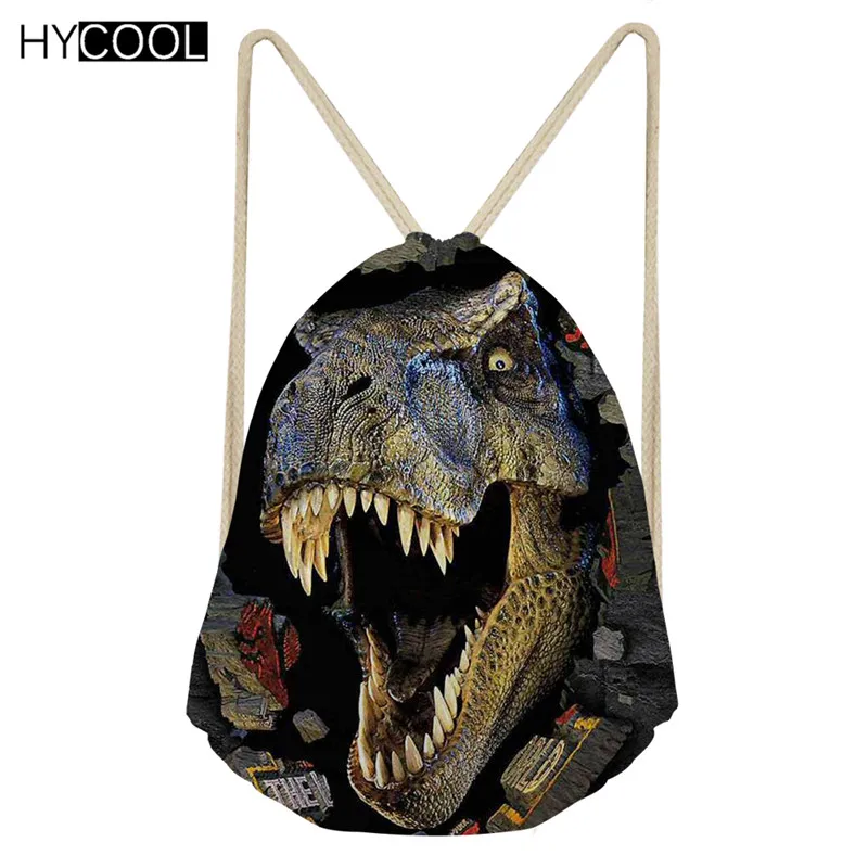 

Женская спортивная сумка HYCOOL для фитнеса, рюкзак с 3D принтом динозавра для детей и мальчиков, рюкзак для уличных тренировок