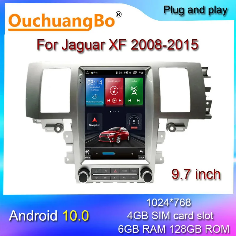 

Ouchuangbo android 10 radio tape recorder for Jaguar XF 2008-2015 with 9.7 inch video player 1024*768 gps 6GB+128GB