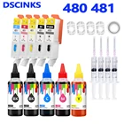 Перезаправляемый картридж PGI-480, CLI-481, для Canon Pixma, TS6140, TR7540, TR8540, TS704, TS6340, TS8140, TS9140, TS8340, 5 цветов или 6 цветов