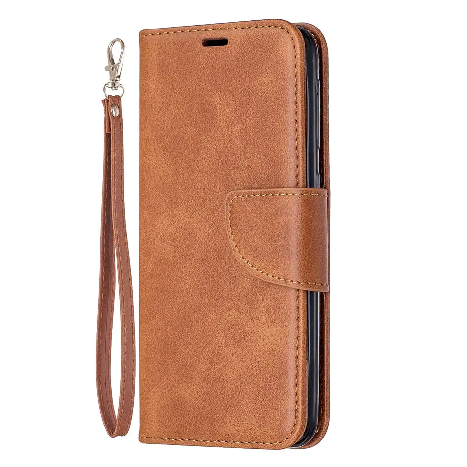 Brown Овчины кожаный откидной Чехол для телефона Xiaomi Redmi K20 7A 6 Pro 6A 5 Plus Винтаж чехол Note 4 4X 5A Y1 Poco F1 A2 Lite обычный мешочек E07F - Color: Brown