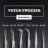 vetus sa series tweezer stainless steel hyperfine high precision antimagnetic anti acid tweezers for eyelash extension
