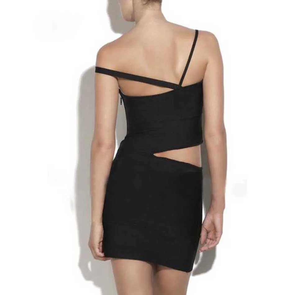 Новинка 2021 женское модное черное Бандажное платье с открытой спиной на